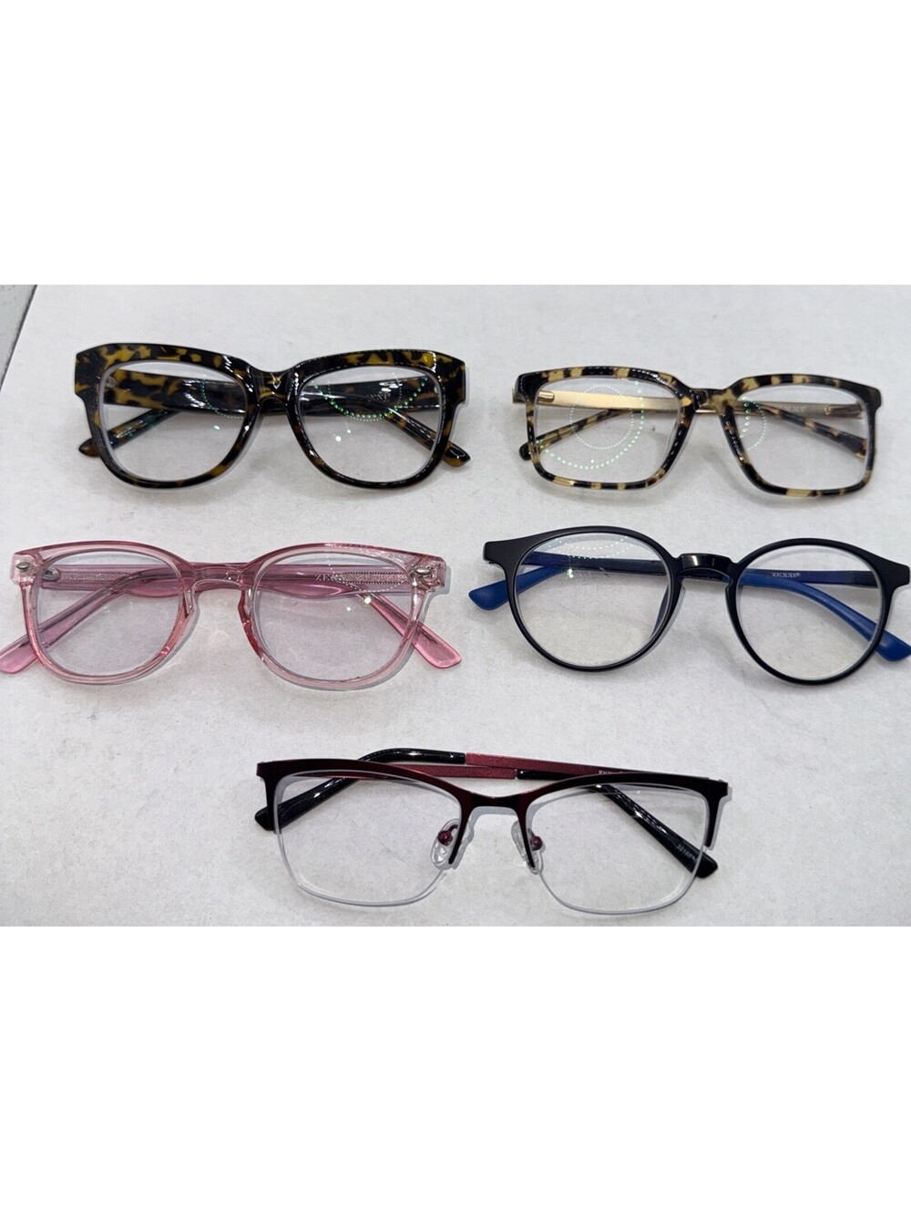Lot of 5 Zenni Assorted Eyeglasses Frames Only Glasses Different Styles, Colors